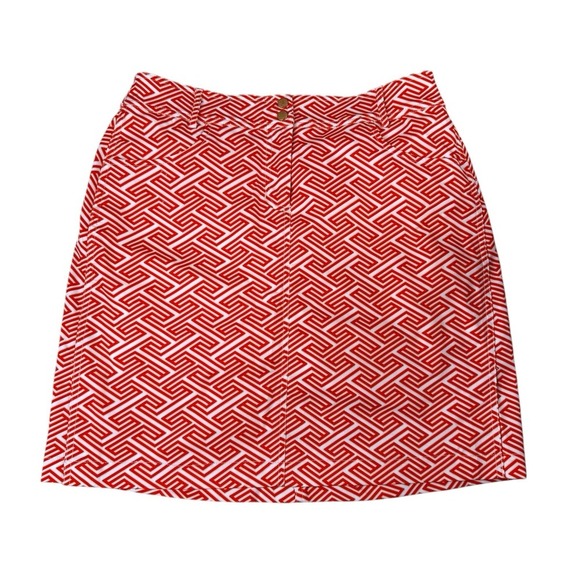 Pants - GGblue Womens Golf Skort Sz 4 Front Back Pockets Coral/Orange White Geometric